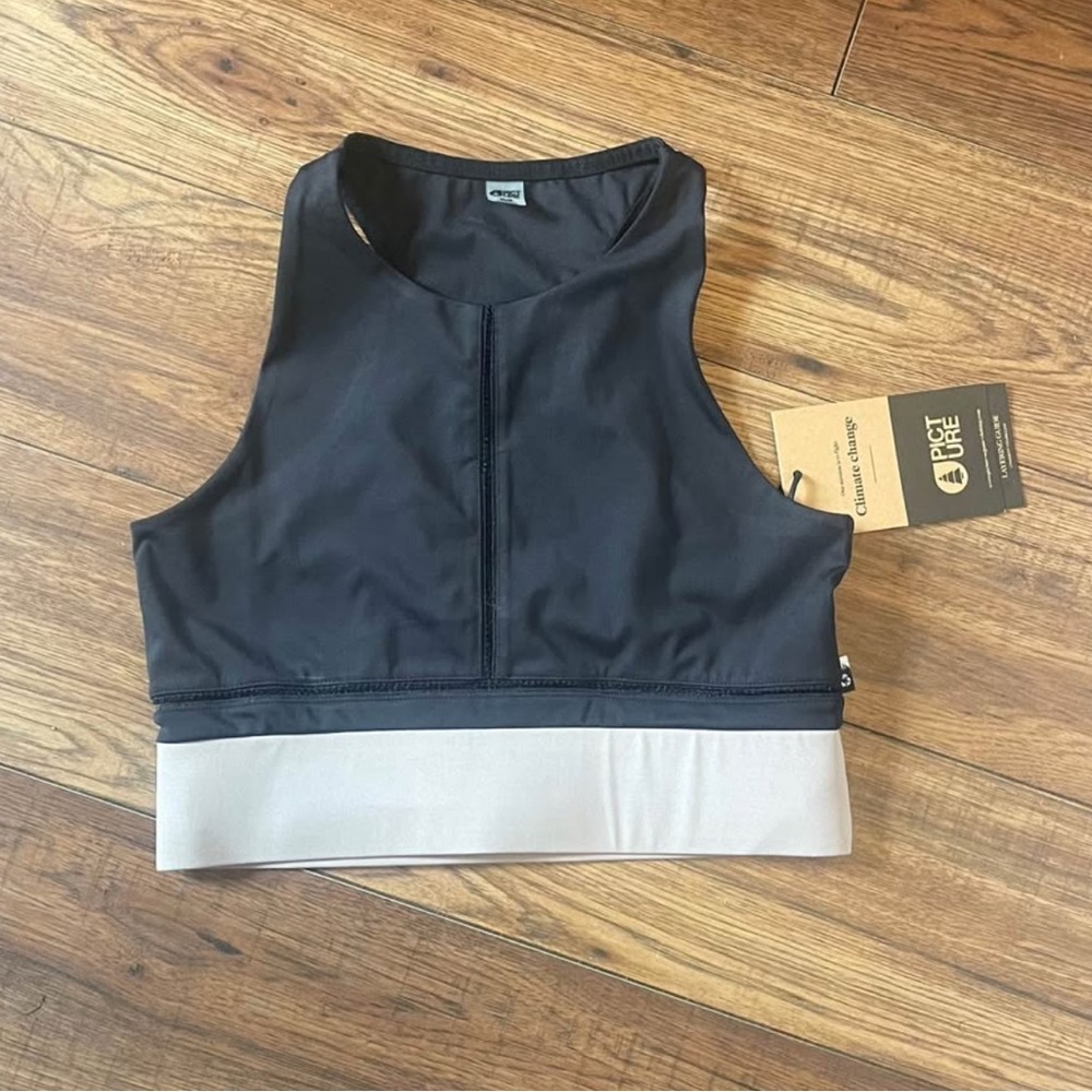 Picture Organic Black and Gray Crop Top / Sports Bra